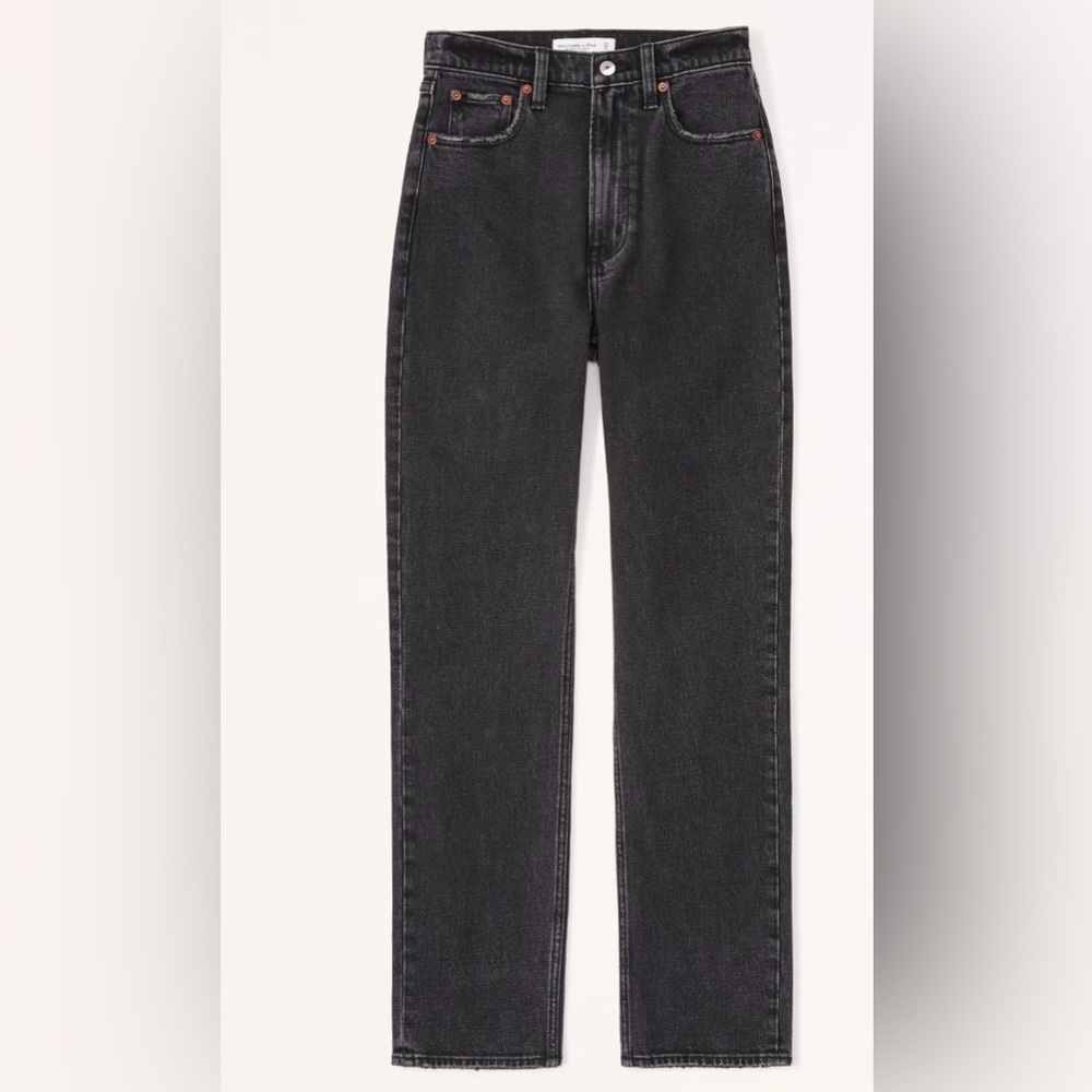 Abercrombie & Fitch The Ankle Straight Ultra High Rise 28/6 XS , Black